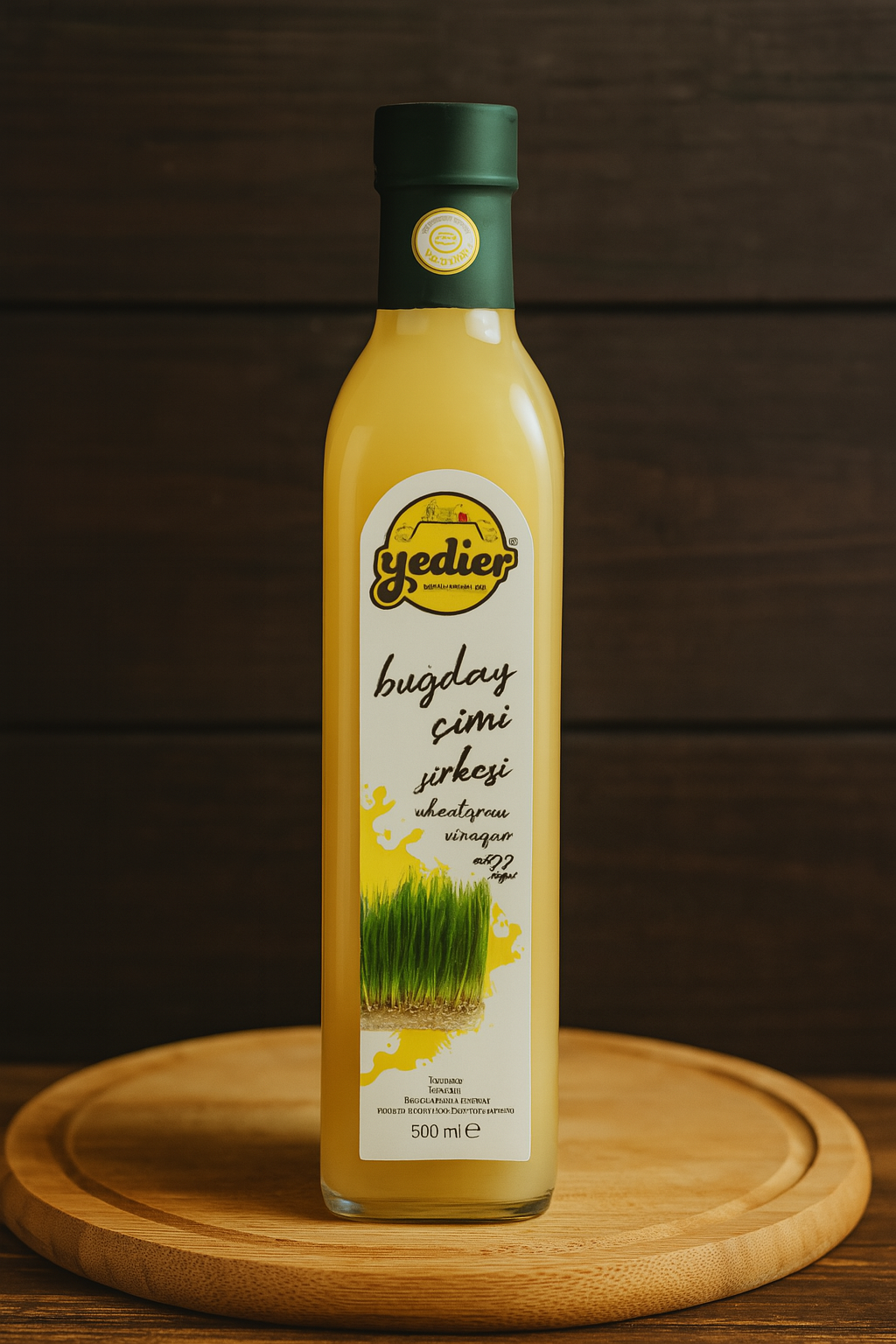 Yedier Buğday Çimi Sirkesi Doğal Fermente (500ml)