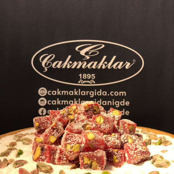 Çifte Kavrulmuş A.Fıstıklı Hindistan Cevizli Narlı Lokum