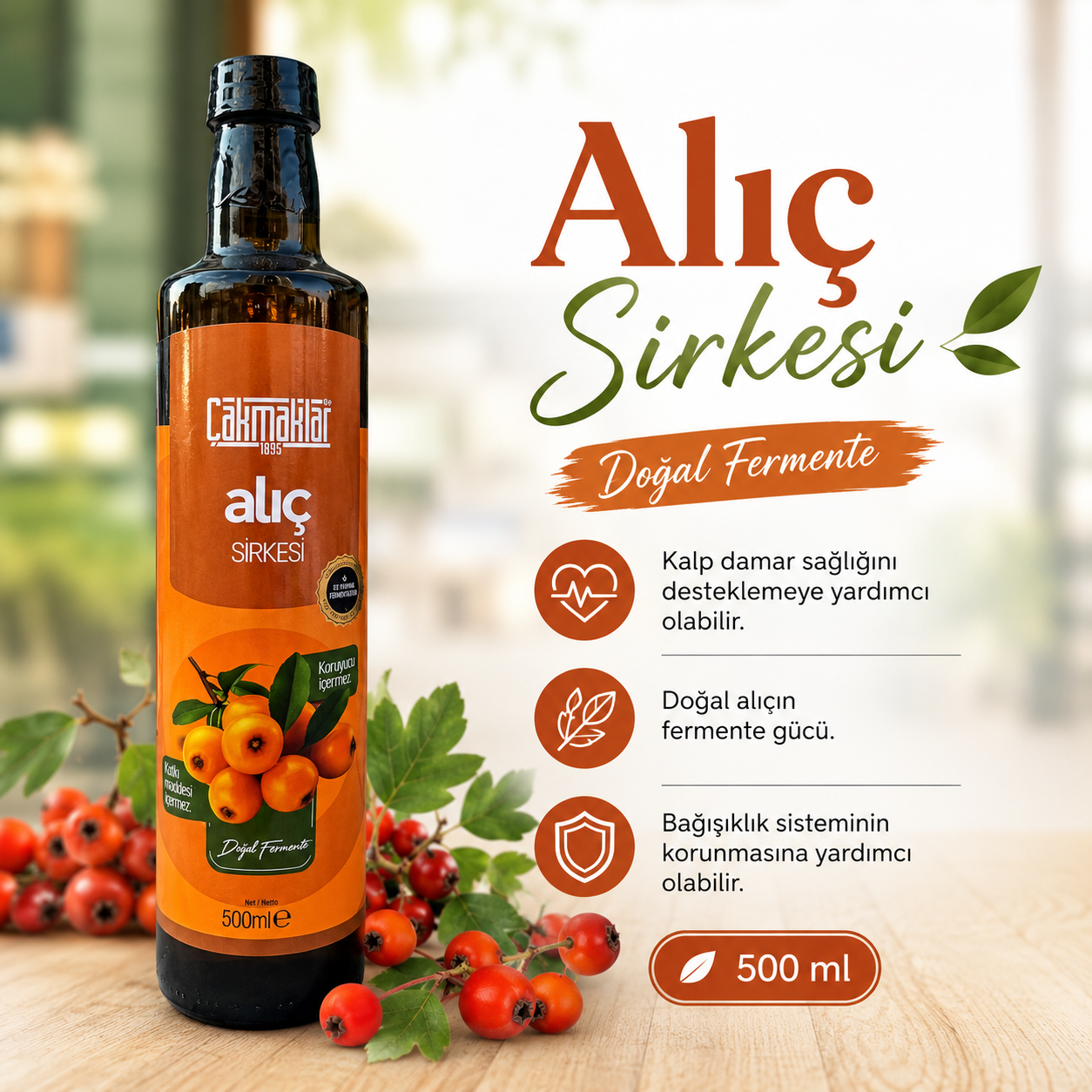 Çakmaklar Alıç Sirkesi 500ML