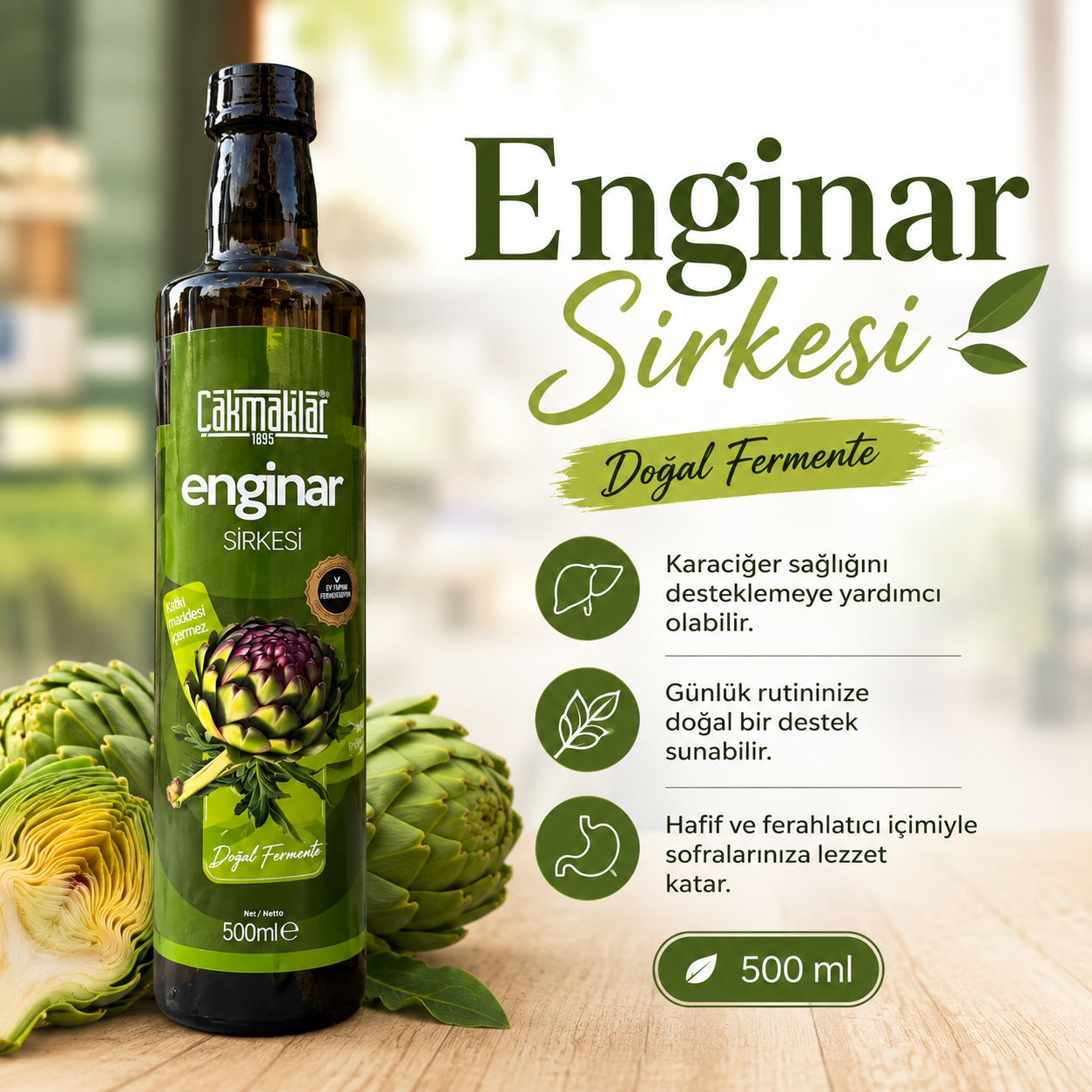 Çakmaklar Enginar Sirkesi 500ML